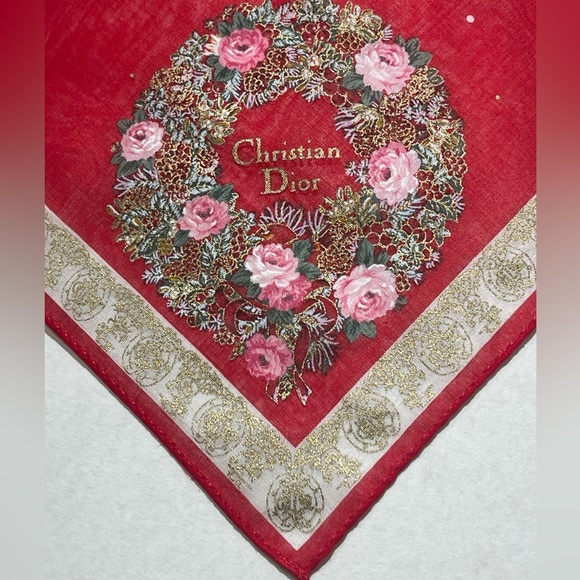 Christian Dior Silk Scarf EXQUISITE 18” Square - Picture 2 of 4